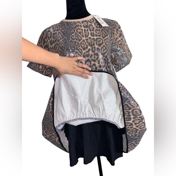 Strut and Bolt Sequin Taupe Leopard Mini Dress Size Small NWT - Picture 7 of 11